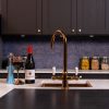 flöde korsa | Traditional Cruciform Style 3 in 1 Instant Boiling Tap | White Ceramic Levers | Brushed Copper Finish