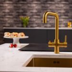 flöde Vier | 4 in 1 Instant Boiling & Filtered Cold Water Tap | Brushed Gold Finish