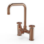 flöde kraft | Industrial Bridge Style 3 in 1 Instant Boiling Tap | Brushed Copper Finish