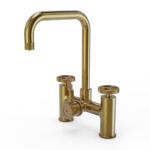flöde kraft | Industrial Bridge Style 3 in 1 Instant Boiling Tap | Brushed Gold Finish