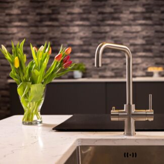 flöde Vier | 4 in 1 Instant Boiling & Filtered Cold Water Tap | Brushed Steel Finish