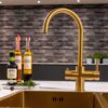 flöde svan | 3 in 1 Instant Boiling Tap | Brushed Gold Finish