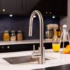 flöde Runda | Kitchen Sink Mixer with Pull out Spray | Brushed Steel | Square Head