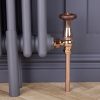 Traditional Style Angled Wood Effect Head TRV & Lockshield | 15mm x 1/2" | Copper