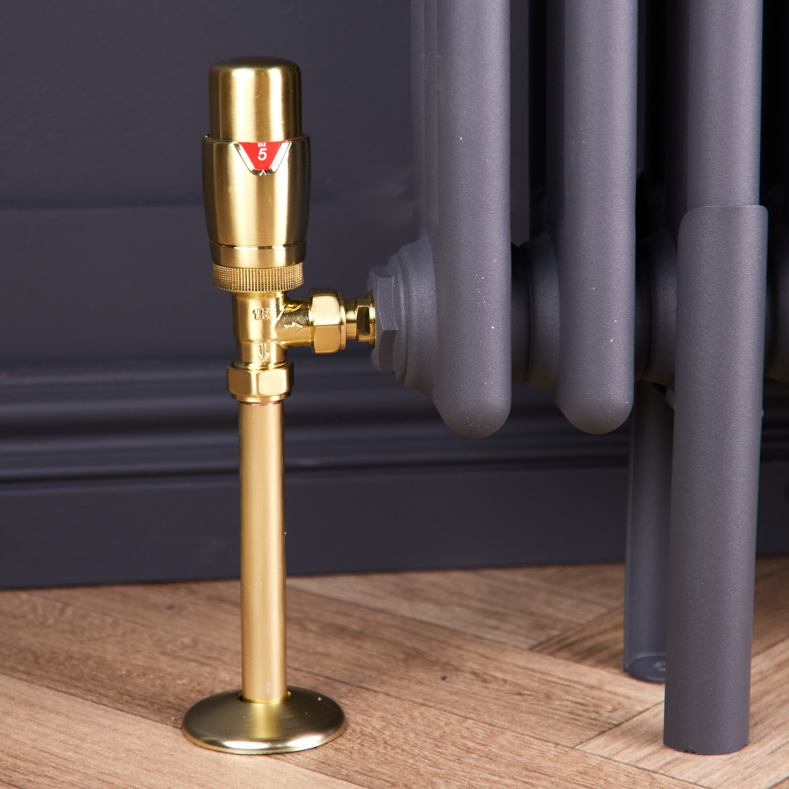 Angled Round Theromastic Valve Pack Brass 1