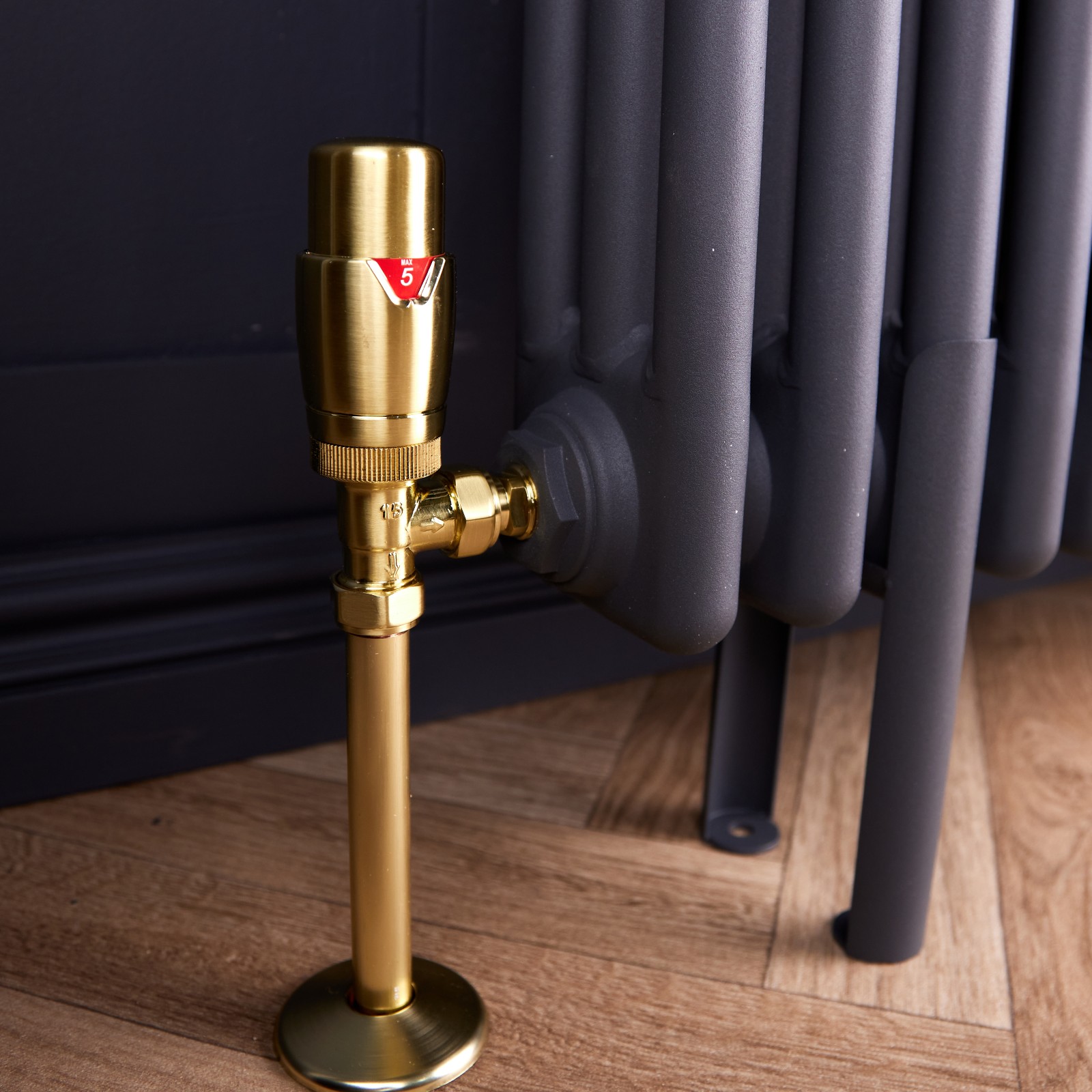 Angled Round Theromastic Valve Pack Brass 3