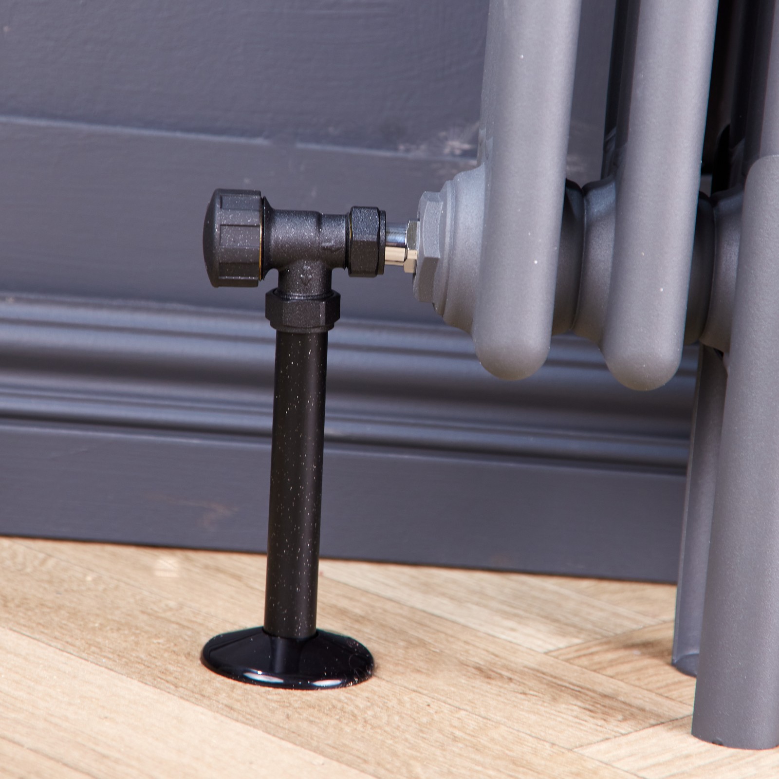 Anthracite Angled Thermostatic Radiator Valve Pack 1