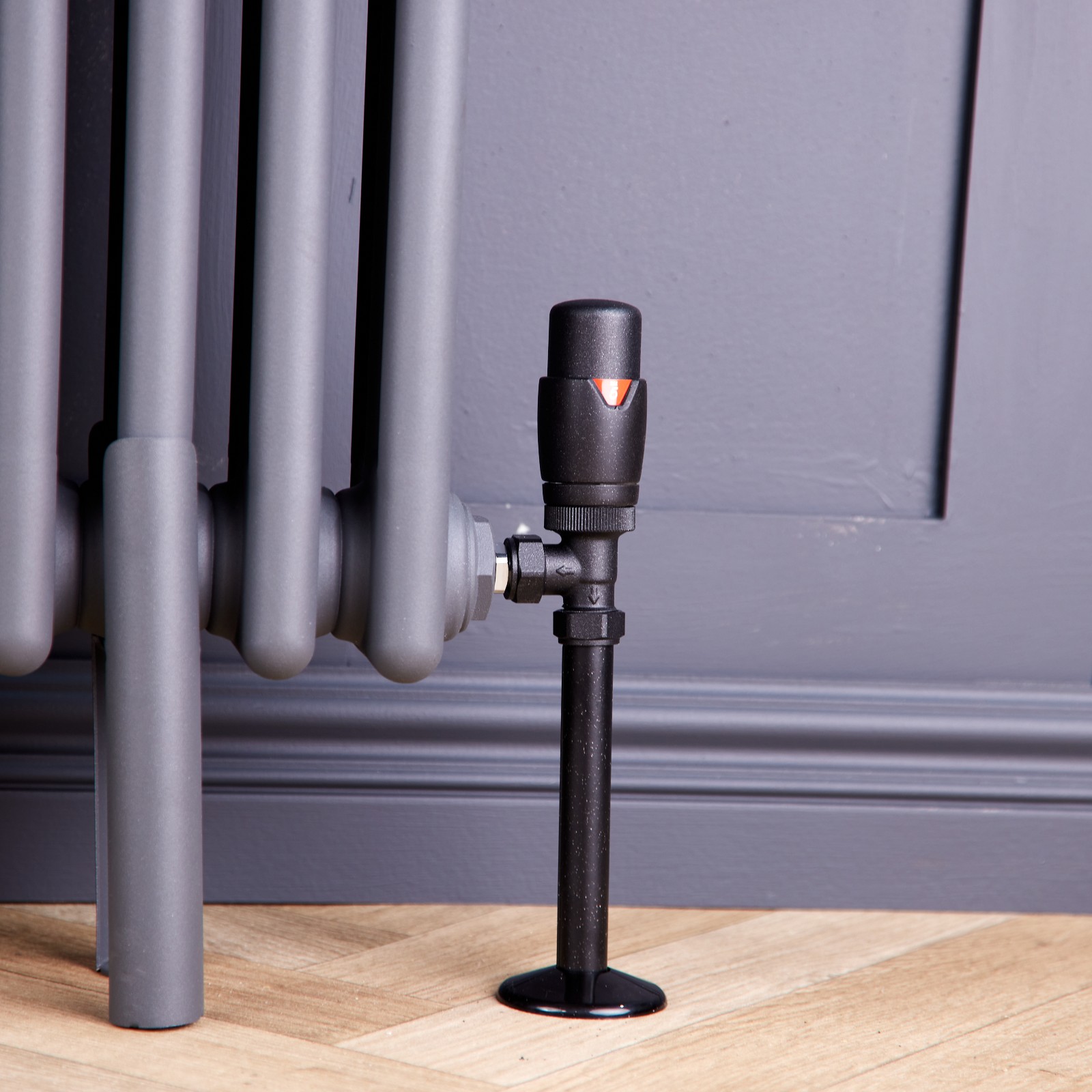 Anthracite Angled Thermostatic Radiator Valve Pack 2