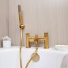 Eslov | Bath Shower Mixer Tap | Includes Handset and Holder | Brushed Brass