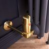 Corner Thermostatic Radiator Valve Pack | 15mm x 1/2" | Brushed Brass