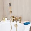 Glan | Bath Shower Mixer | Including Handset and Holder | Brushed Brass