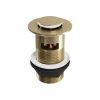 Push Button Click-Clack Basin Waste, Brass Top - Slotted - Brushed Brass Finish