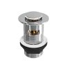 Push Button Click-Clack Basin Waste, Brass Top - Slotted - Chrome Finish