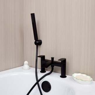 Falun | Bath Shower Mixer | Including Handset and Holder | Matt Black