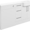 Juni 1542mm Basin  WC & 3 Drawer Unit Pack (LH) - White Gloss