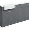 Vera 1542mm Basin  WC & 1 Door Unit Pack (LH) - Grey Ash