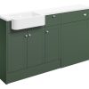 Vera 1542mm Basin  WC & 1 Drawer  1 Door Unit Pack (LH) - Matt Sage Green