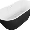 Leon Freestanding 1655x745x580mm 0TH Bath - Black
