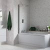 Single Straight Bath Screen - Chrome