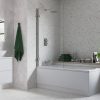Hinged Straight Bath Screen - Chrome