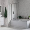 Framed Four Fold Bath Screen - Chrome