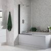 Single Straight Bath Screen - Black