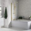 Single Straight Bath Screen - Brushed Brass