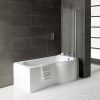 P-Shape 1700x700-850x410mm 0TH Shower Bath  Panel & Screen (RH)