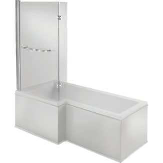 Oscar L Shape SUPERCAST 1700x850x560mm 0TH Shower Bath Pack (LH)
