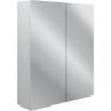 Vera 600mm 2 Door Mirrored Wall Unit - Satin White Ash