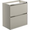 Malte 800mm 2 Drawer Floor Standing Basin Unit (No Top) - Latte