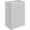 Meja 590mm Floor Standing 2 Door Basin Unit (No Top) - Grey Gloss