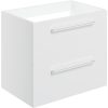 Meja 590mm Wall Hung 2 Drawer Basin Unit (No Top) - White Gloss