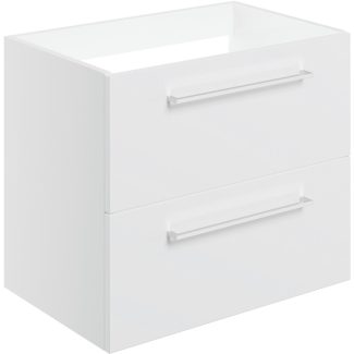 Meja 590mm Wall Hung 2 Drawer Basin Unit (No Top) - White Gloss