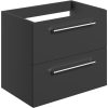 Meja 590mm Wall Hung 2 Drawer Basin Unit (No Top) - Anthracite Gloss