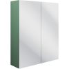 Vera 600mm 2 Door Mirrored Wall Unit - Matt Sage Green