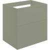 Gabriel 590mm Wall Hung 2 Drawer Basin Unit (No Top) - Matt Olive Green
