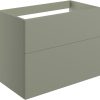 Gabriel 790mm Wall Hung 2 Drawer Basin Unit (No Top) - Matt Olive Green