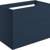 Gabriel 790mm Wall Hung 2 Drawer Basin Unit (No Top) - Matt Deep Blue