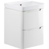 Olle 500mm 2 Drawer Wall Hung Cloakroom Basin Unit - White Gloss