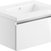 Malte 615mm 1 Drawer Wall Hung Basin Unit Inc. Basin - White Gloss
