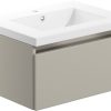 Malte 615mm 1 Drawer Wall Hung Basin Unit Inc. Basin - Latte
