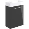 Meja 410mm Wall Hung 1 Door Basin Unit & Basin - Anthracite Gloss