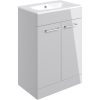 Meja 610mm Floor Standing 2 Door Basin Unit & Basin - Grey Gloss