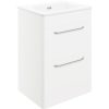 Elton 610mm 2 Drawer Floor Unit & Basin - White Gloss