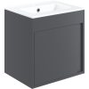 Celine 510mm Wall Hung Unit Inc. Basin - Matt Graphite Grey