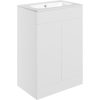 Gabriel 615mm Floor Standing 2 Door Basin Unit & Basin - Matt White