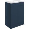 Gabriel 615mm Floor Standing 2 Door Basin Unit & Basin - Matt Deep Blue