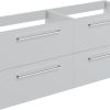 Meja 1180mm Wall Hung 2 Drawer Basin Unit Run (No Top) - Grey Gloss