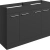 Meja 1180mm Floor Standing 2 Door Basin Unit Run (No Top) - Anthracite Gloss